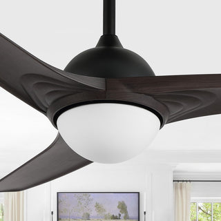 Sully 52" Contemporary Industrial Iron/Plastic Mobile-App/Remote-Controlled 6-Speed Propeller Integrated LED Ceiling Fan