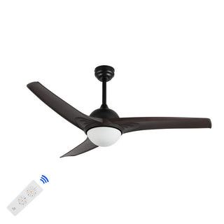 Sully 52" Contemporary Industrial Iron/Plastic Mobile-App/Remote-Controlled 6-Speed Propeller Integrated LED Ceiling Fan - JONATHAN Y