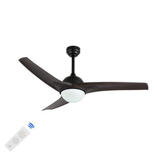 Sully 52" Contemporary Industrial Iron/Plastic Mobile-App/Remote-Controlled 6-Speed Propeller Integrated LED Ceiling Fan