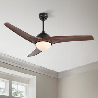 Sully 52" Contemporary Industrial Iron/Plastic Mobile-App/Remote-Controlled 6-Speed Propeller Integrated LED Ceiling Fan