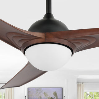 Sully 52" Contemporary Industrial Iron/Plastic Mobile-App/Remote-Controlled 6-Speed Propeller Integrated LED Ceiling Fan