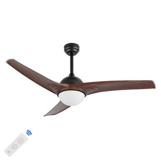 Sully 52" Contemporary Industrial Iron/Plastic Mobile-App/Remote-Controlled 6-Speed Propeller Integrated LED Ceiling Fan