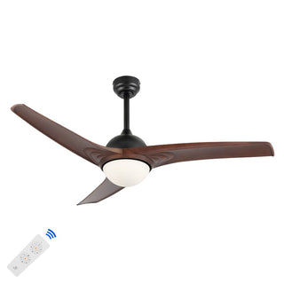 Sully 52" Contemporary Industrial Iron/Plastic Mobile-App/Remote-Controlled 6-Speed Propeller Integrated LED Ceiling Fan