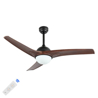 Sully 52" Contemporary Industrial Iron/Plastic Mobile-App/Remote-Controlled 6-Speed Propeller Integrated LED Ceiling Fan