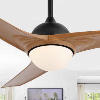 Sully 52" Contemporary Industrial Iron/Plastic Mobile-App/Remote-Controlled 6-Speed Propeller Integrated LED Ceiling Fan