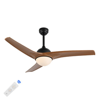 Sully 52" Contemporary Industrial Iron/Plastic Mobile-App/Remote-Controlled 6-Speed Propeller Integrated LED Ceiling Fan
