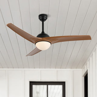 Sully 52" Contemporary Industrial Iron/Plastic Mobile-App/Remote-Controlled 6-Speed Propeller Integrated LED Ceiling Fan