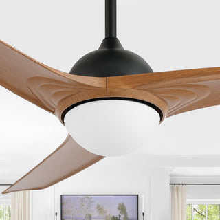 Sully 52" Contemporary Industrial Iron/Plastic Mobile-App/Remote-Controlled 6-Speed Propeller Integrated LED Ceiling Fan