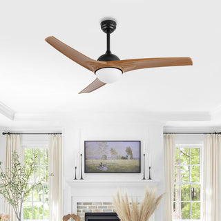 Sully 52" Contemporary Industrial Iron/Plastic Mobile-App/Remote-Controlled 6-Speed Propeller Integrated LED Ceiling Fan