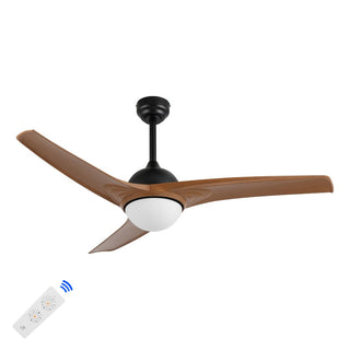 Sully 52" Contemporary Industrial Iron/Plastic Mobile-App/Remote-Controlled 6-Speed Propeller Integrated LED Ceiling Fan