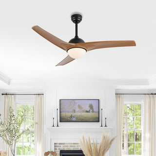 Sully 52" Contemporary Industrial Iron/Plastic Mobile-App/Remote-Controlled 6-Speed Propeller Integrated LED Ceiling Fan