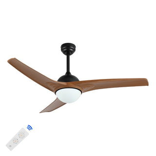 Sully 52" Contemporary Industrial Iron/Plastic Mobile-App/Remote-Controlled 6-Speed Propeller Integrated LED Ceiling Fan