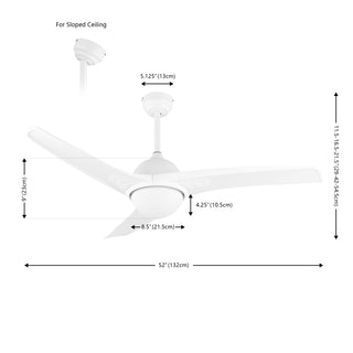 Sully 52" Contemporary Industrial Iron/Plastic Mobile-App/Remote-Controlled 6-Speed Propeller Integrated LED Ceiling Fan