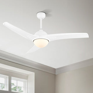 Sully 52" Contemporary Industrial Iron/Plastic Mobile-App/Remote-Controlled 6-Speed Propeller Integrated LED Ceiling Fan