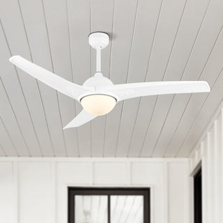 Sully 52" Contemporary Industrial Iron/Plastic Mobile-App/Remote-Controlled 6-Speed Propeller Integrated LED Ceiling Fan