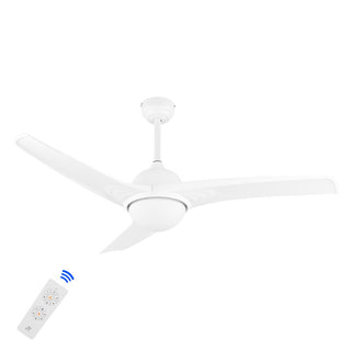 Sully 52" Contemporary Industrial Iron/Plastic Mobile-App/Remote-Controlled 6-Speed Propeller Integrated LED Ceiling Fan