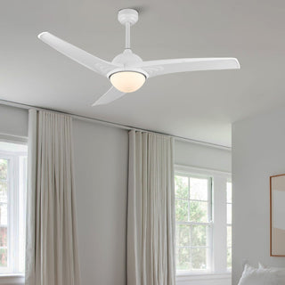 Sully 52" Contemporary Industrial Iron/Plastic Mobile-App/Remote-Controlled 6-Speed Propeller Integrated LED Ceiling Fan