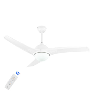 Sully 52" Contemporary Industrial Iron/Plastic Mobile-App/Remote-Controlled 6-Speed Propeller Integrated LED Ceiling Fan