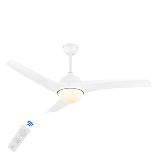Sully 52" Contemporary Industrial Iron/Plastic Mobile-App/Remote-Controlled 6-Speed Propeller Integrated LED Ceiling Fan