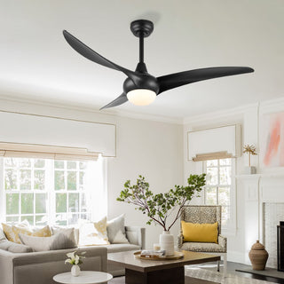 Aviator 52" Coastal Vintage Iron/Plastic Mobile-App/Remote-Controlled 6-Speed Retro Swirl Integrated LED Ceiling Fan - JONATHAN Y