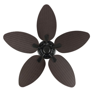 Raffles 52" Bohemian Industrial Iron/Plastic Mobile-App/Remote-Controlled 6-Speed Palm Blade Ceiling Fan - JONATHAN Y