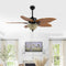 Poinciana 52" Coastal Bohemian Iron/Wood Palm Leaf LED Ceiling Fan with Pull Chain