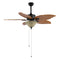 Poinciana 52" Coastal Bohemian Iron/Wood Palm Leaf LED Ceiling Fan with Pull Chain