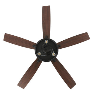Max 52"  Farmhouse Industrial Iron/Wood Mobile-App/Remote-Controlled LED Ceiling Fan - JONATHAN Y