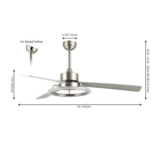 Remy 52" Modern Industrial Iron/Acrylic/Wood Remote-Controlled 6-Speed Integrated LED Ceiling Fan - JONATHAN Y