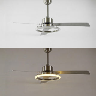 Remy 52" Modern Industrial Iron/Acrylic/Wood Remote-Controlled 6-Speed Integrated LED Ceiling Fan - JONATHAN Y