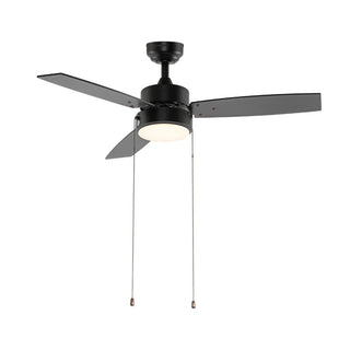 Blair 42" 1-Light Modern Minimalist 3-Speed Iron Height Adjustable Integrated LED Ceiling Fan with Pull Chains - JONATHAN Y