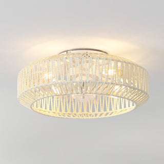 Rowan 19.5" 4-Light Modern Bohemian 6-Speed Metal/Rattan Mobile-App/Remote-Controlled Lantern LED Ceiling Fan - JONATHAN Y