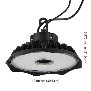 12 in. 200-Watt Integrated LED Motion Sensor High Bay Indoor/Outdoor UFO Light with 26000 Lumens 5000K - JONATHAN Y
