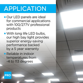 2 ft. X 2 ft. 40-Watt Dimmable Integrated LED Flat Panel Flush Mount Light with 4400 Lumens 5000K - JONATHAN Y