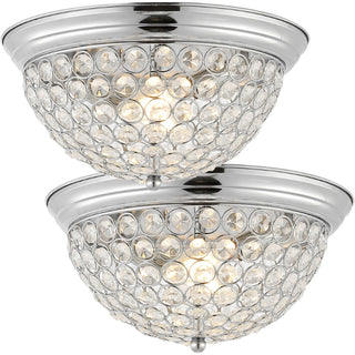 Malia 12" Traditional Transitional Iron LED Flush Mount - JONATHAN Y