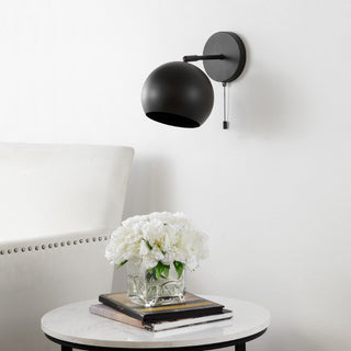 Tierra 7" Modern Midcentury Iron LED Sconce with Pull-Chain Switch - JONATHAN Y