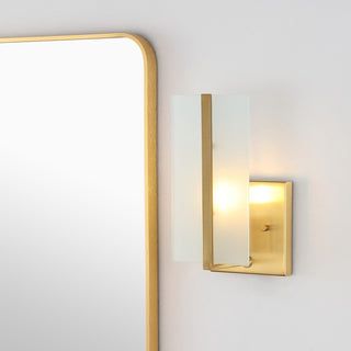 Mila 5.5" Modern Coastal Iron/Glass LED Sconce - JONATHAN Y
