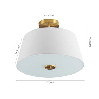 Isabella 15" Modern Midcentury Iron LED Semi Flush Mount - JONATHAN Y