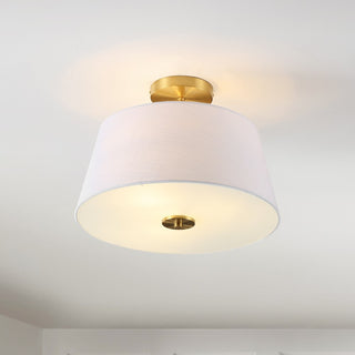 Isabella 15" Modern Midcentury Iron LED Semi Flush Mount - JONATHAN Y