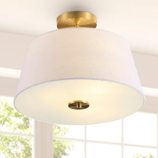 Isabella 15" Modern Midcentury Iron LED Semi Flush Mount - JONATHAN Y