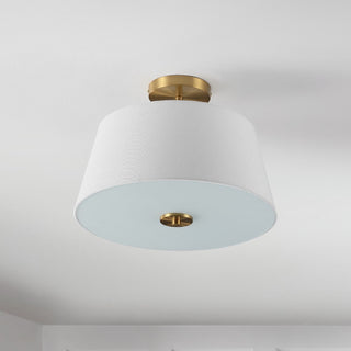 Isabella 15" Modern Midcentury Iron LED Semi Flush Mount - JONATHAN Y