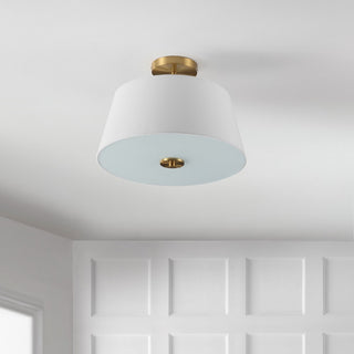 Isabella 15" Modern Midcentury Iron LED Semi Flush Mount - JONATHAN Y