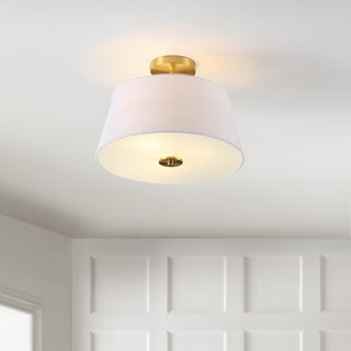 Isabella 15" Modern Midcentury Iron LED Semi Flush Mount - JONATHAN Y