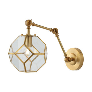 Honeycomb 7.5"  Modern Contemporary Arm-Adjustable Iron/Glass LED Sconce - JONATHAN Y