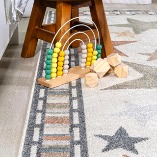 Star Gazer Geometric Machine-washable Area Rug - JONATHAN Y