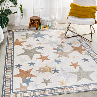 Star Gazer Geometric Machine-washable Area Rug - JONATHAN Y