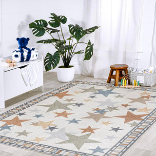 Star Gazer Geometric Machine-washable Area Rug - JONATHAN Y