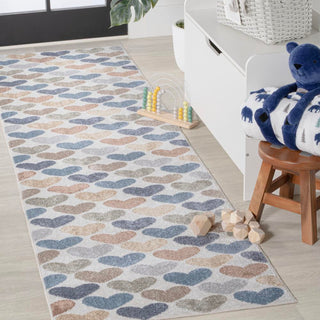 Dila Modern Hearts Geometric Machine-washable Area Rug - JONATHAN Y