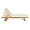 Mallorca 77.56"x23.62" Modern Classic Adjustable Acacia Wood Chaise Outdoor Lounge Chair with Cushion & Wheels