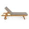 Mallorca 77.56"x23.62" Modern Classic Adjustable Acacia Wood Chaise Outdoor Lounge Chair with Cushion & Wheels